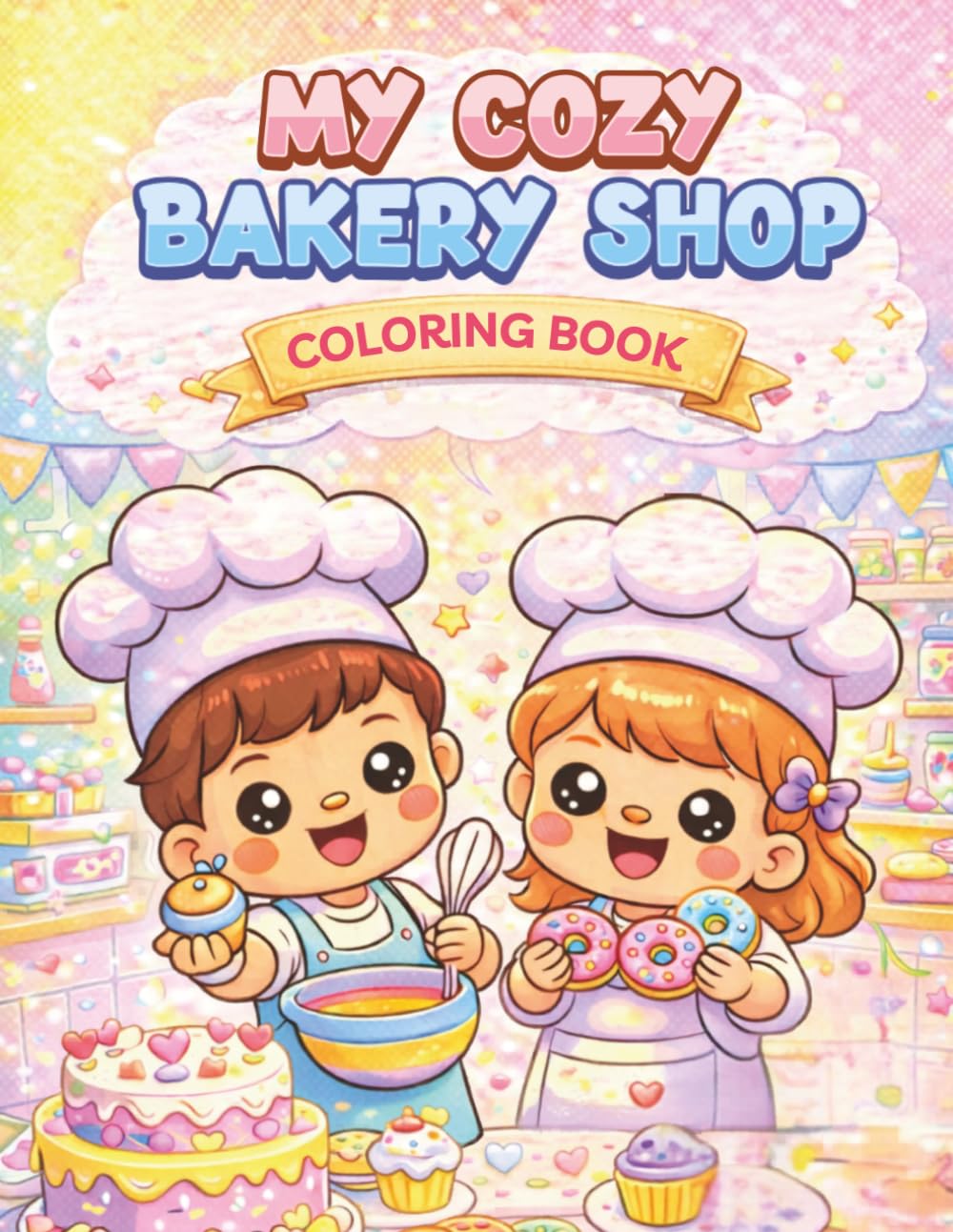 My Cozy Bakery Shop Coloring Book: Cute and Relaxing Bakery Scenes with Cakes, Pastries and Sweet Treats | Cozy Coloring Book for Kids and Adults