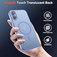 Vista 458 de SUPFINE Funda magnética para iPhone 11 con protector de pantalla (compatible con MagSafe) (protección contra caídas de grado militar), translúcida