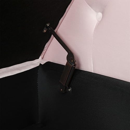 Miniatura 6 de HMFULE Taburete rectangular de almacenamiento multifuncional de 63 pulgadas, patas de madera maciza, banco tapizado de terciopelo con 1 almohada