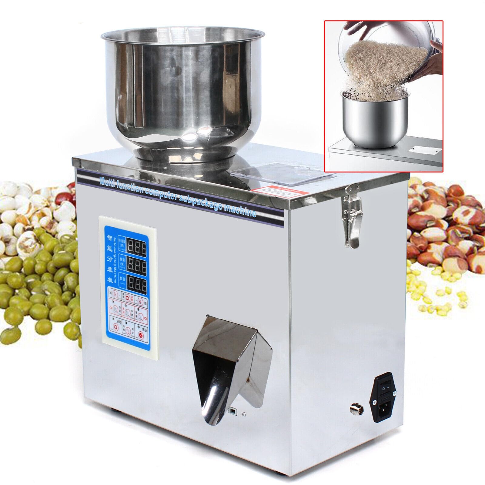 LJYKBFL Automatische Pulverabfüllmaschine, Wiege- und Verpackungsanlage aus Edelstahl für die präzise Dosierung von Gewürzen, Tee, Samen und Getreide LJYKBFL Automatische Pulverabfüllmaschine, Wiege- und Verpackungsanlage aus Edelstahl für die präzise Dosierung von Gewürzen, Tee, Samen und Getreide