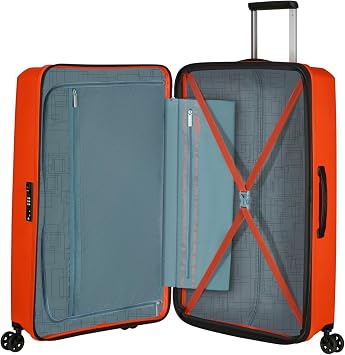 American Tourister Aerostep - Spinner L, Expandable Case, 77 cm, 101.5/109 L, Orange (Bright Orange)