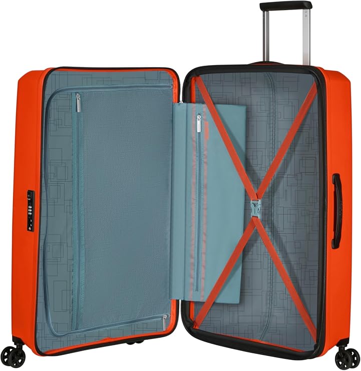 American Tourister Aerostep - Spinner L, Expandable Case, 77 cm, 101.5/109 L, Orange (Bright Orange)