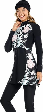 Muslim Swimwear for Women Islamic Swimsuit 3PCS Long Sleeve Hijab Burkini Full Coverage Bathing Suit