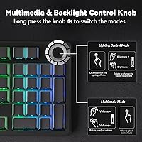 Vista 8 de AULA F99 Pro Wireless Mechanical Keyboard-Silent Version,BT5.0/2.4GHz/USB-C Hot Swappable Custom Keyboard,Gasket Structure,Pre-lubed Linear Switches