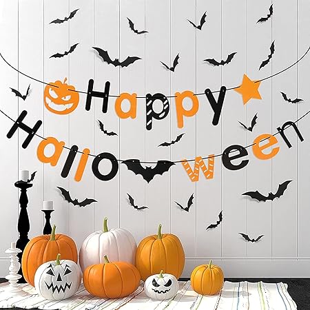 Amazon Co Jp ハッピーハロウィンバナー 3dバットウォールステッカー 12個付き ハロウィンデコレーション インドアセット 子供用 Diy ハロウィンパーティー用品 暖炉 ホームパーティー キッチン 不気味なホームデコレーションに おもちゃ