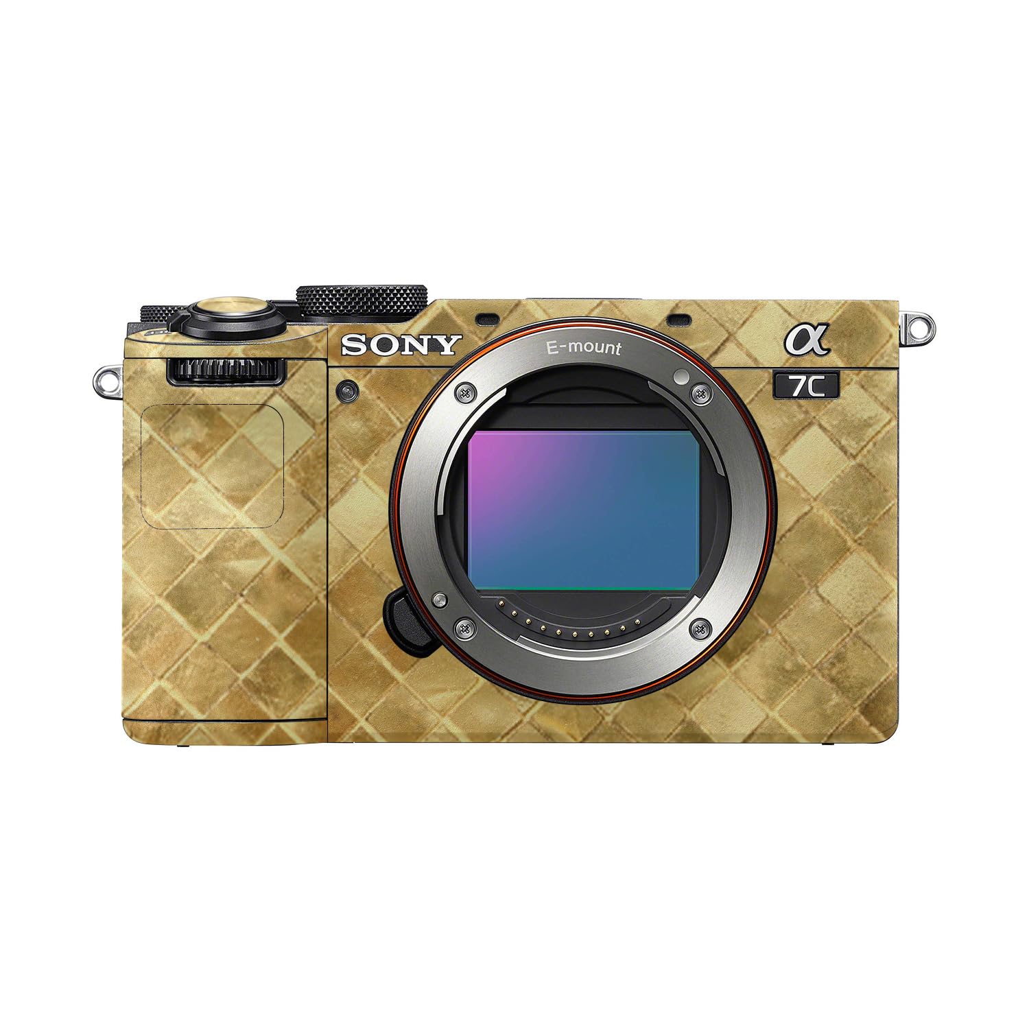 Camera Skin Compatible with Sony A7C Mark II (2023) - Gold Tiles - Premium 3M Vinyl Protective Wrap Decal Cover - Easy to Apply | Crafted in the USA by MightySkins