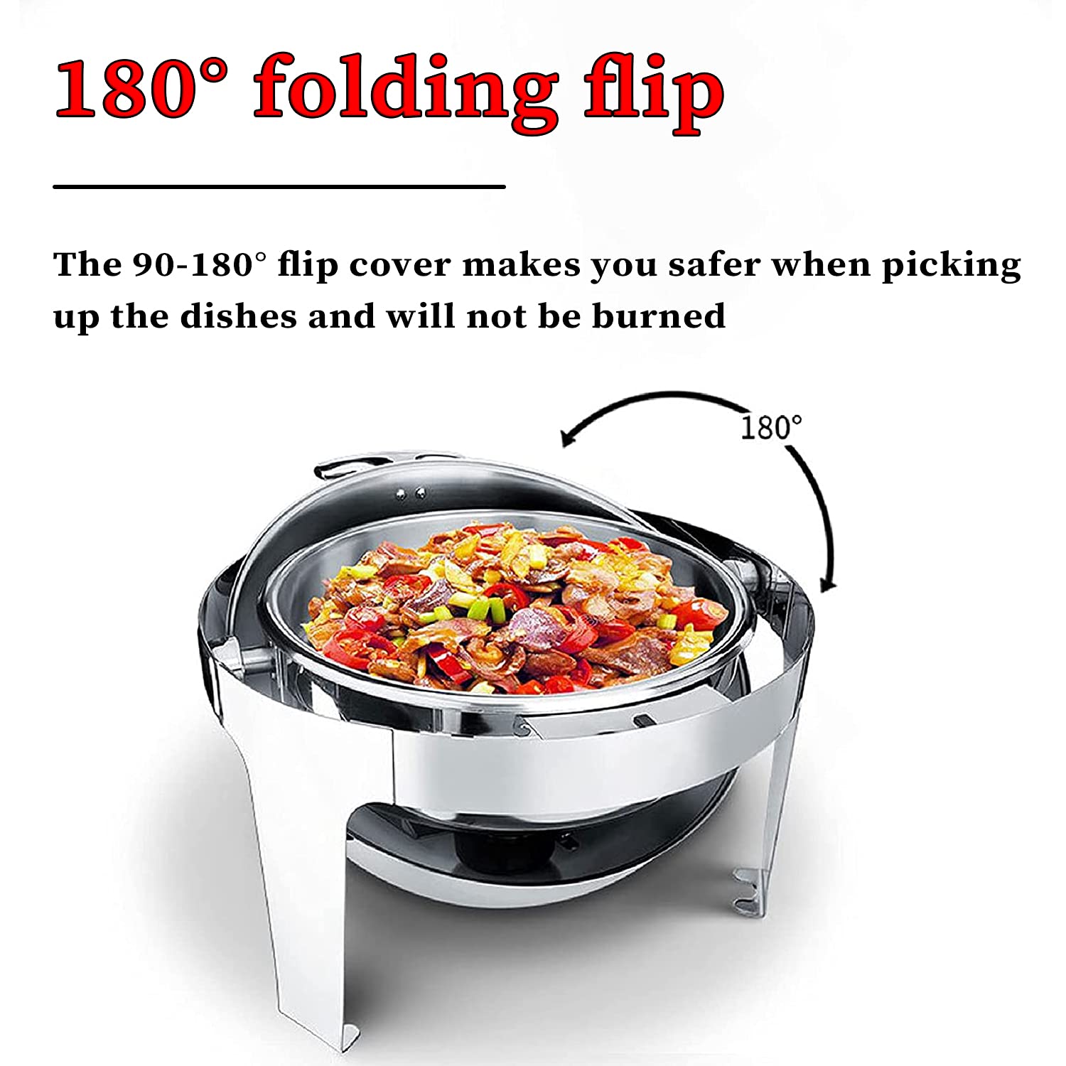 6L Calentador Chafing Dish De Buffet para Alimentos Calientes, Chafing Dish En Acero Inoxidable para Bufés Y Banquetes - Calefacción De Electricidad Y Alcohol, Fácil De Limpiar