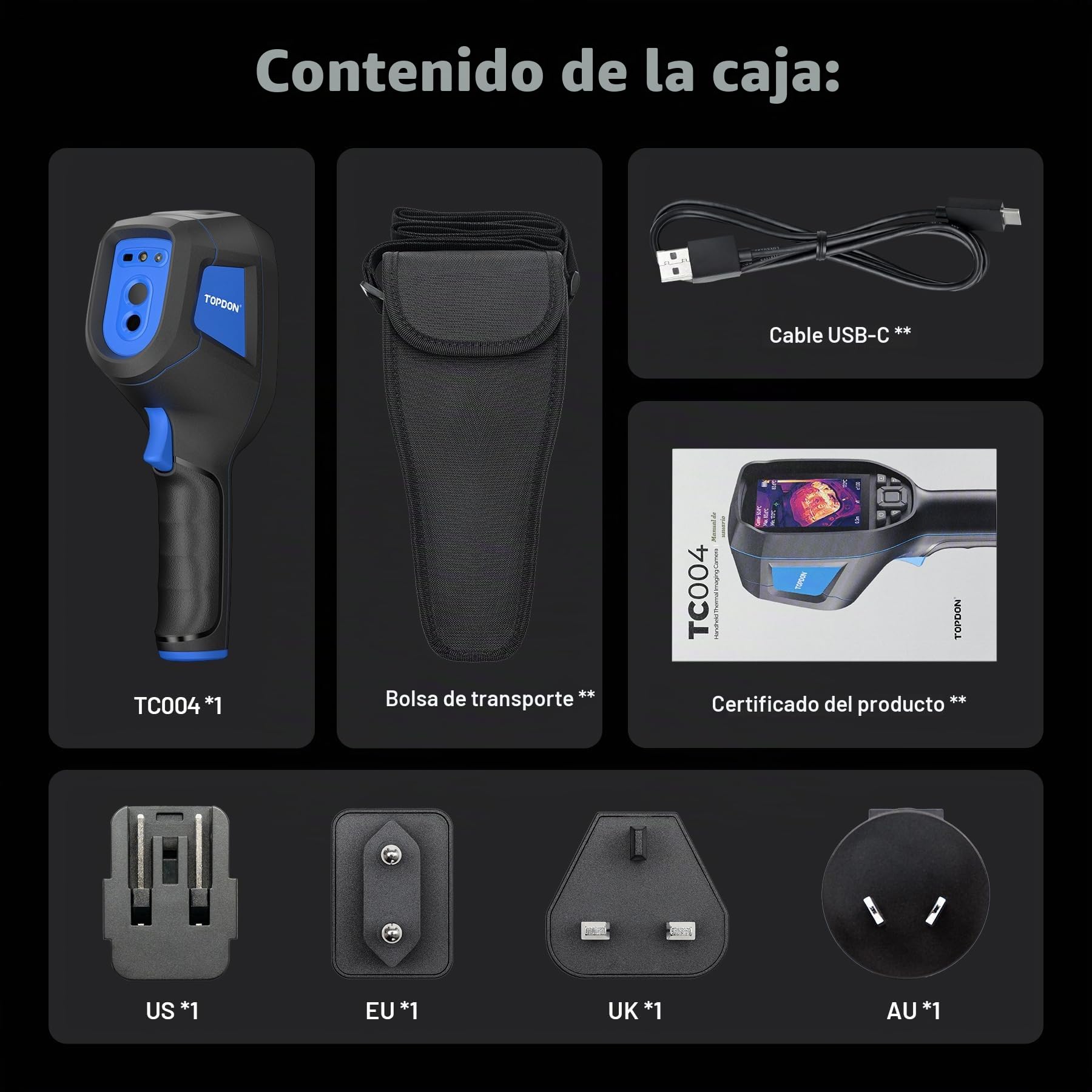 TOPDON TC004 Camara Termica, 512x384 TISR Alta Resolución, 64GB, 3,5″ Pantalla Camara Termografica con Wifi, Grabación de Video, -20°C a 550°C, para Inspección de HVAC, Fugas de Agua, Hogar,Eléctrica