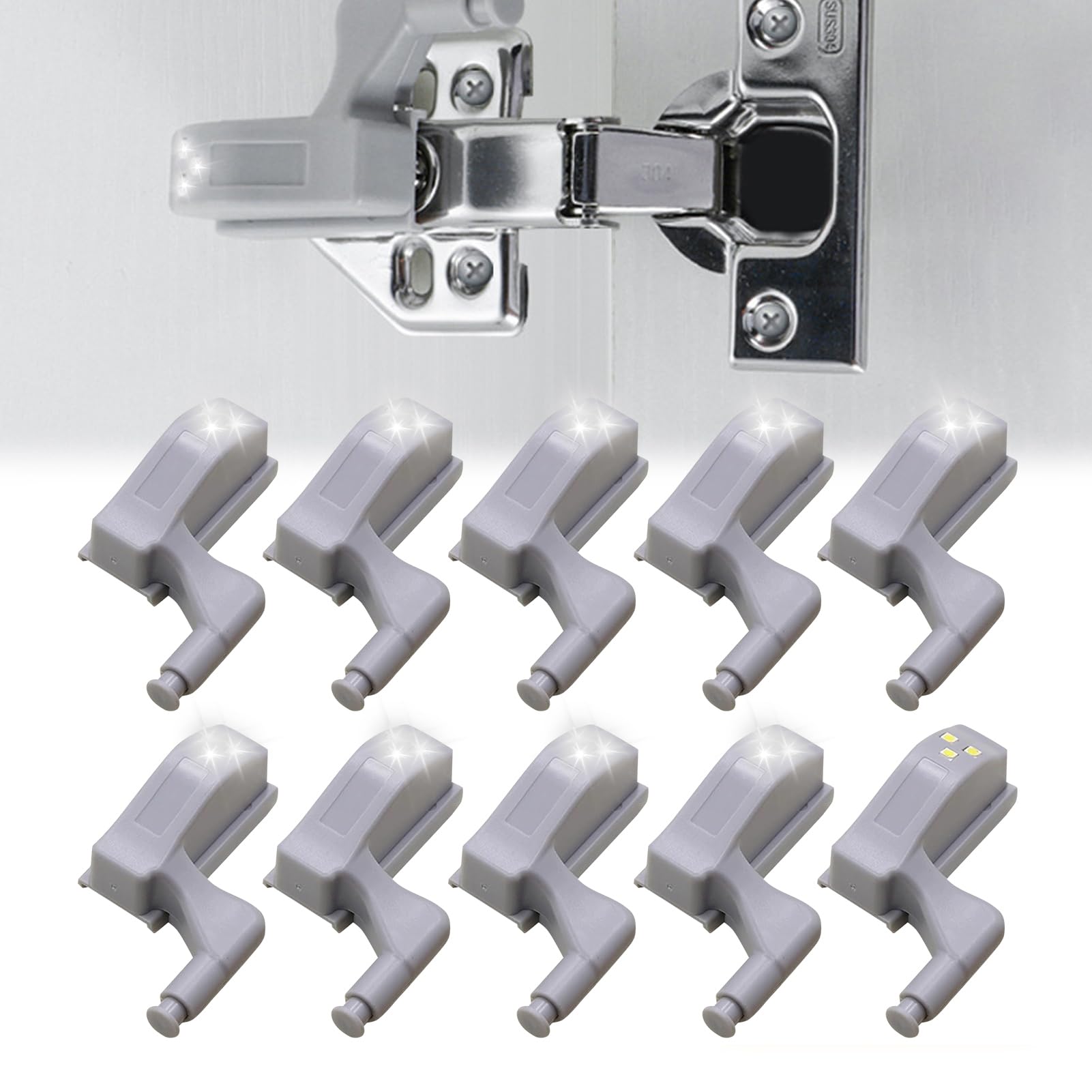 Hinge LED Light, Pack of 10 Cabinet Lighting with LED Motion Sensor