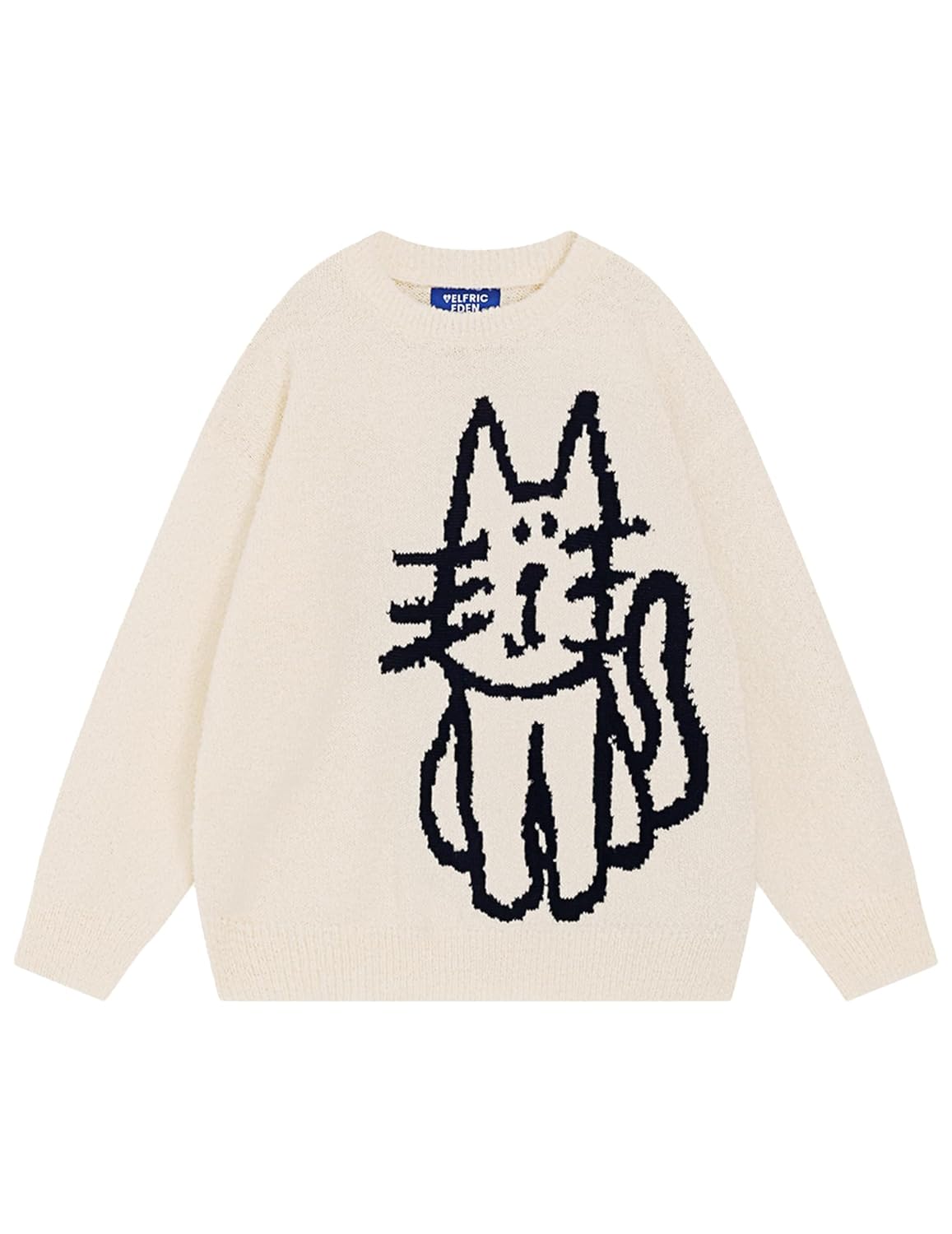 Aelfric Eden Pullover Sweater Cute Printed Oversized Sweater Fall Winter Couple Tops