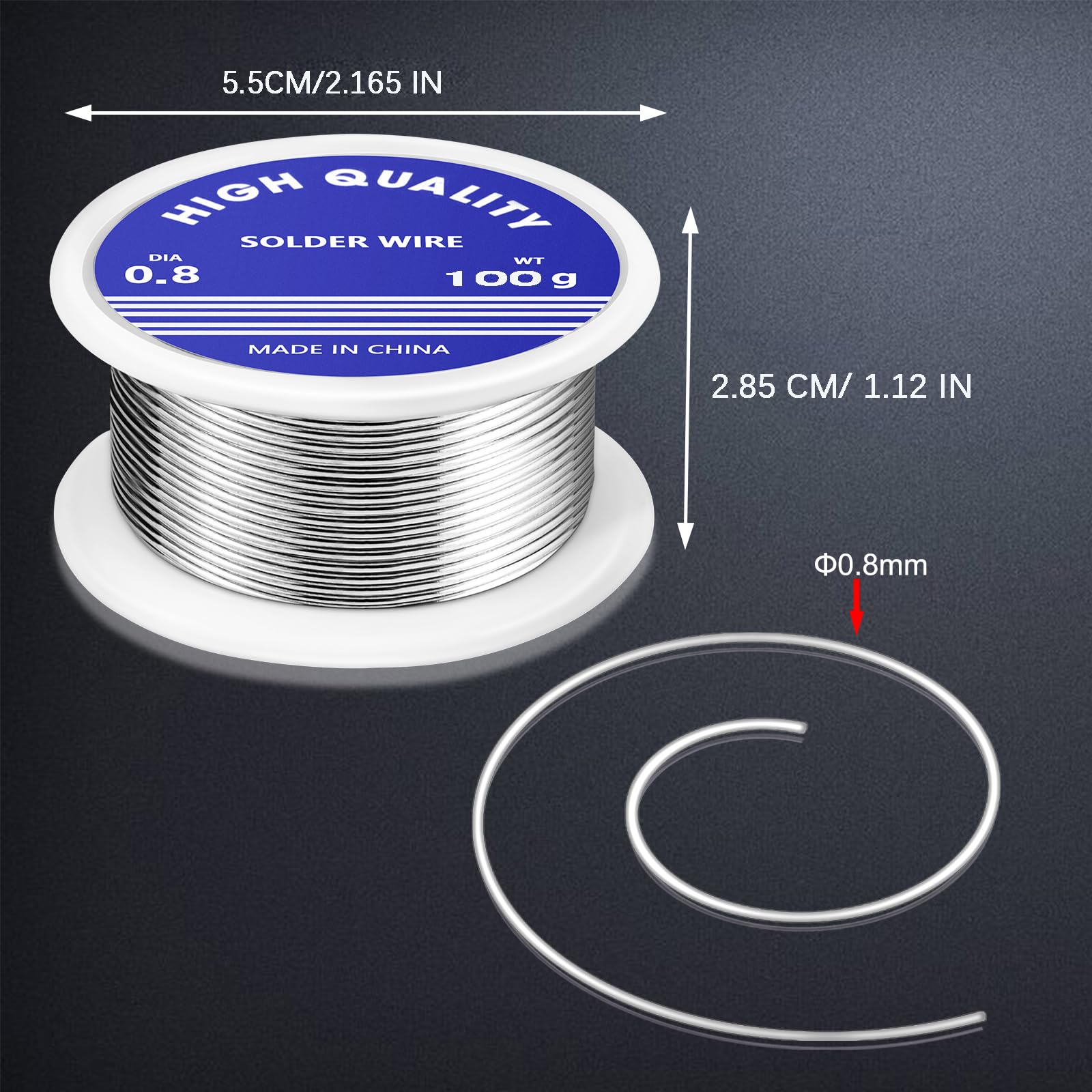 8 Stuks 0,8 Mm Soldeerdraad Met Harskern - Sn 99,3% Cu 0,7% Flux 1,8% - 16g Per Rol - Voor Elektronica En DIY Projecten