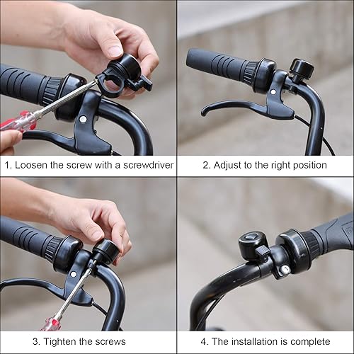 Miniatura 4 de Campanas de bicicleta de aleación de aluminio, 4 paquetes de campanas de bicicleta mejoradas para niños y adultos, sonido fuerte, largo y nítido,