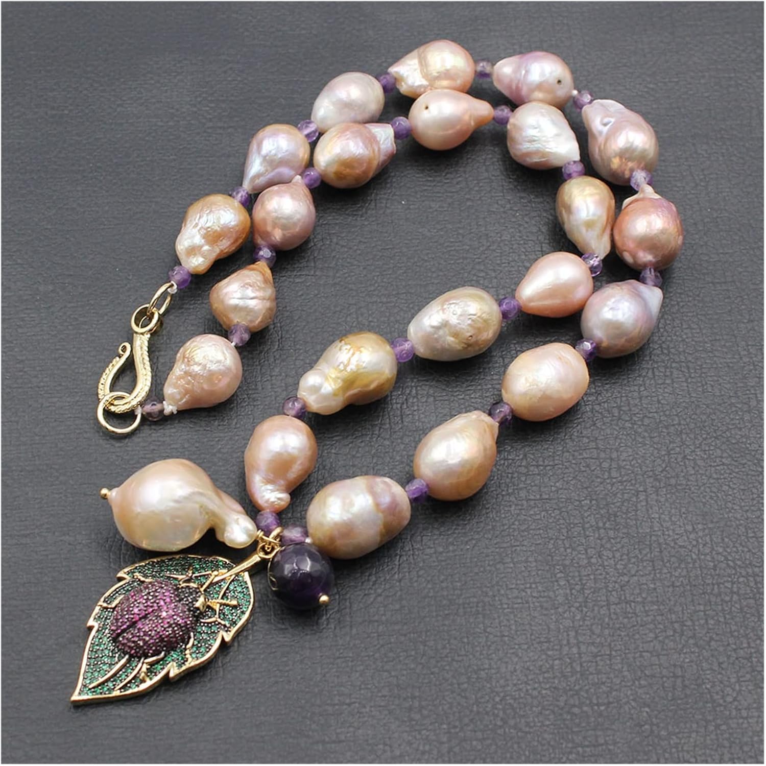 Women's Necklaces 8-9mm Freshwater Grey Pearl Necklace Strand for Women Good Luster Pearl Beaded Chocker Wedding Necklace（8-9mm-45cm）