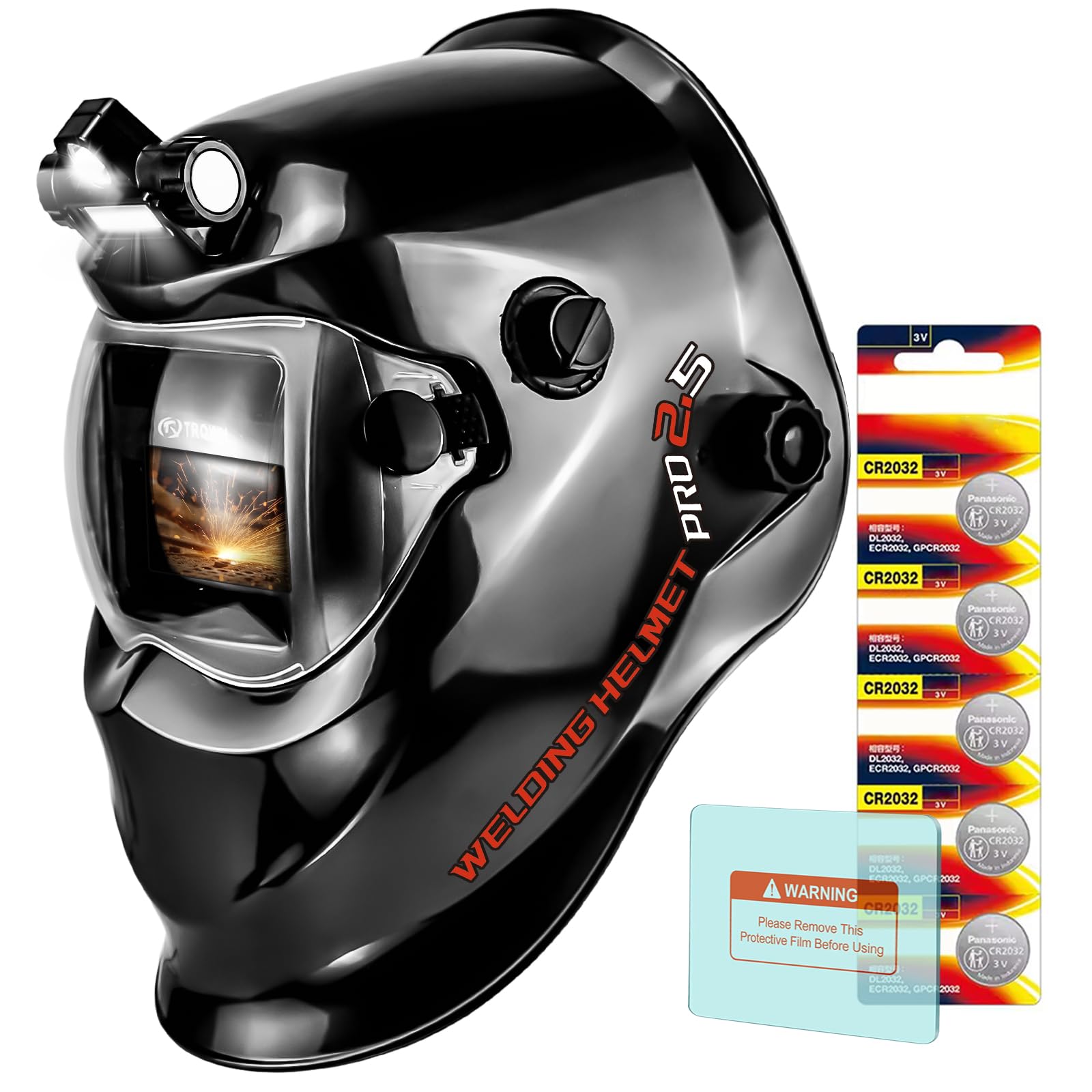 Lente Per Casco Da Saldatura Autooscurante 2x4 Pollici, Tonalità Variabile 9-13, Con Batterie Incluse