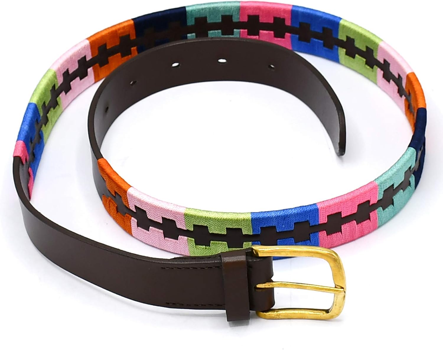 Leather Multi Polo Belt Multi Coloured 42" BLT-09 - Image 2