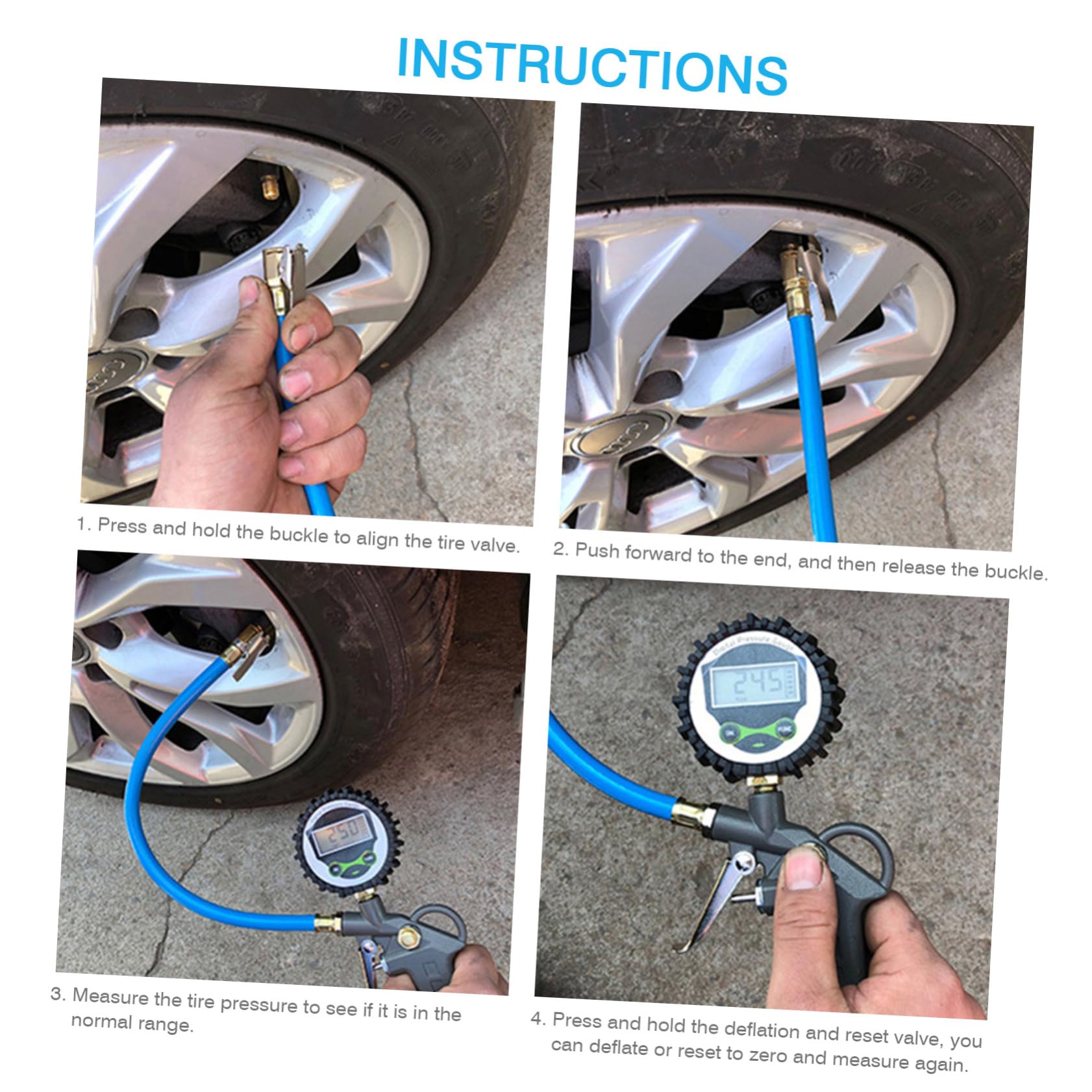 Manomètre de Pression Numérique pour Pneus de Voiture Testeur Pratique Air pour Pneus Accessoires Automobiles