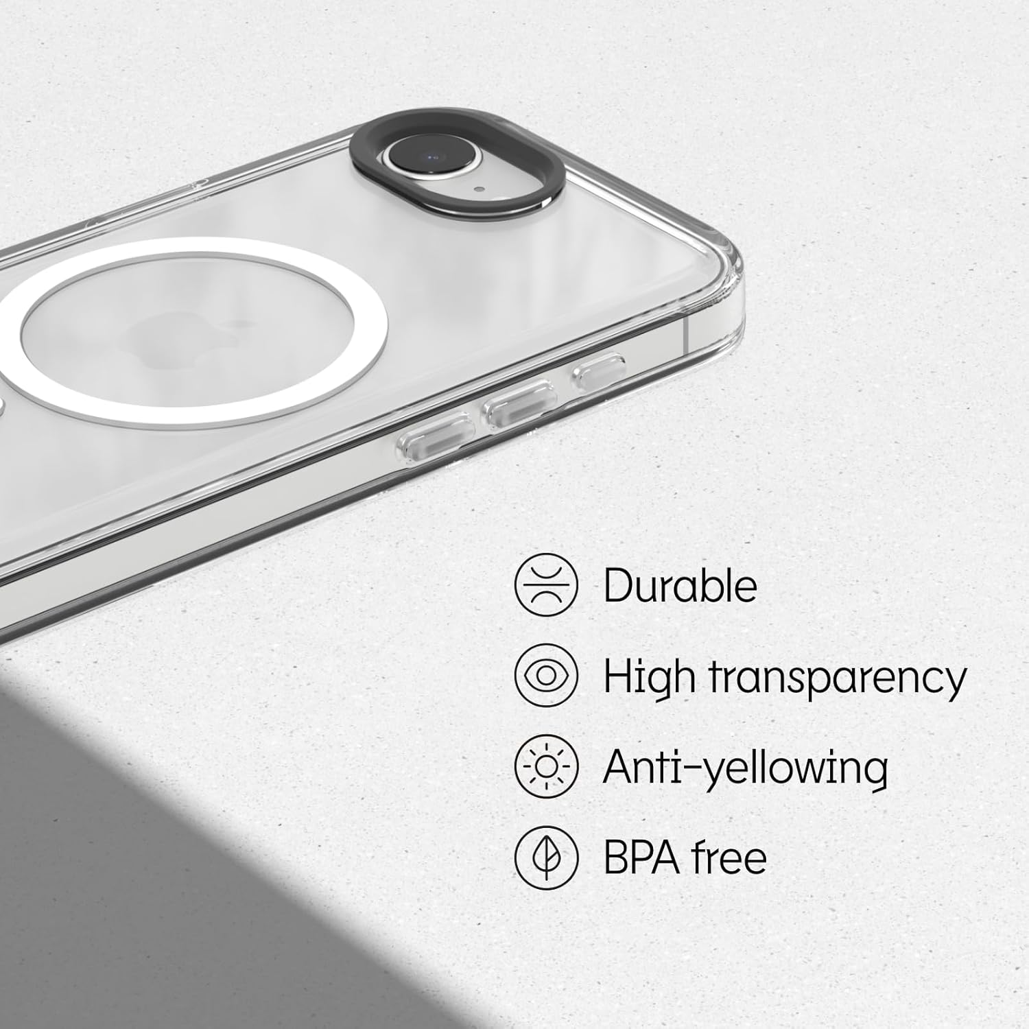 RhinoShield Clear Case Compatible with Magsafe for iPhone 17e / 16e | Superior Magnetic, Advanced Yellowing Resistance, Crystal Clear, Protective and Customizable Clear Phone Case - Arcadia