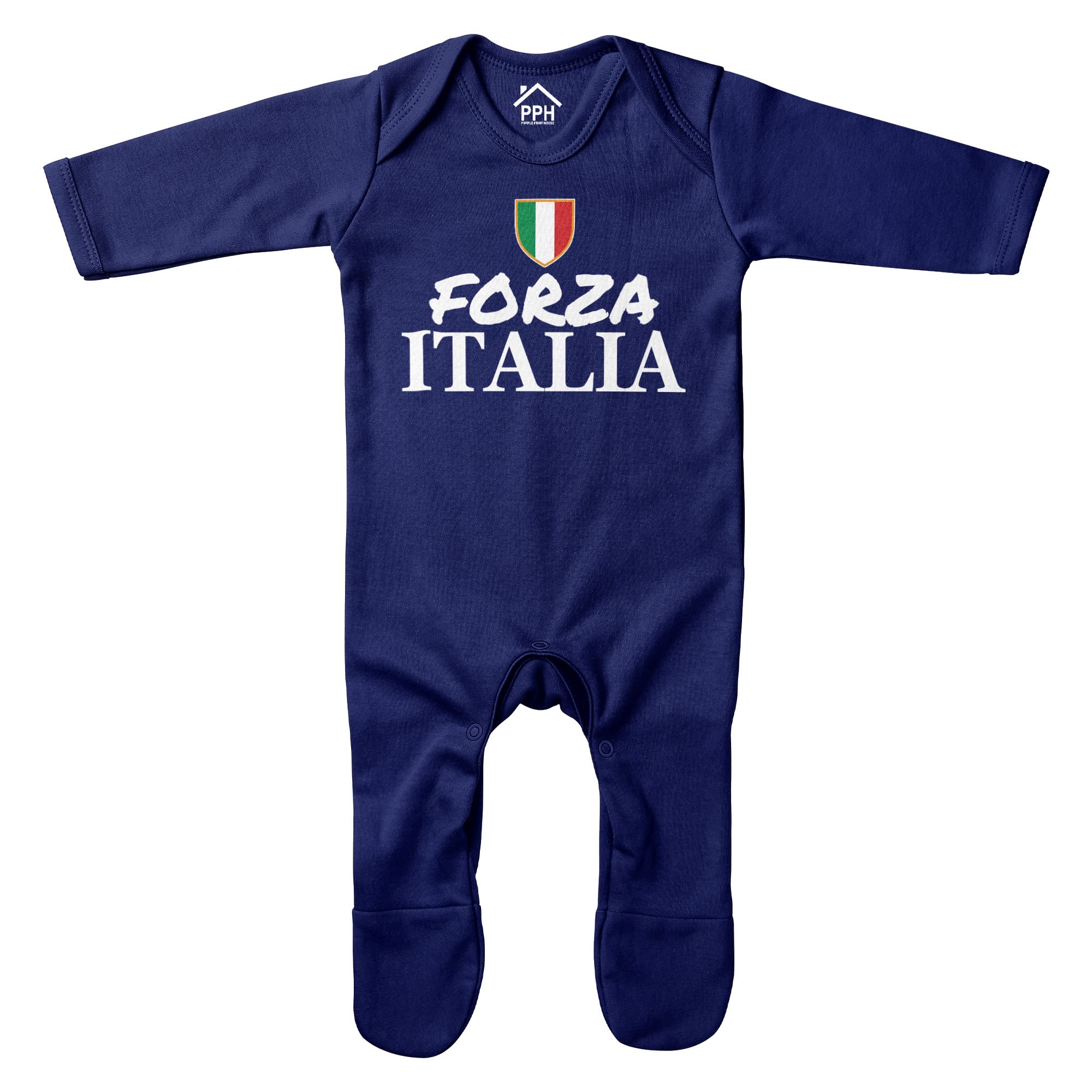 Purple Print House Forza Italia Romper Suit Babies Romper Italy Nations Football Rugby Italian Supporter