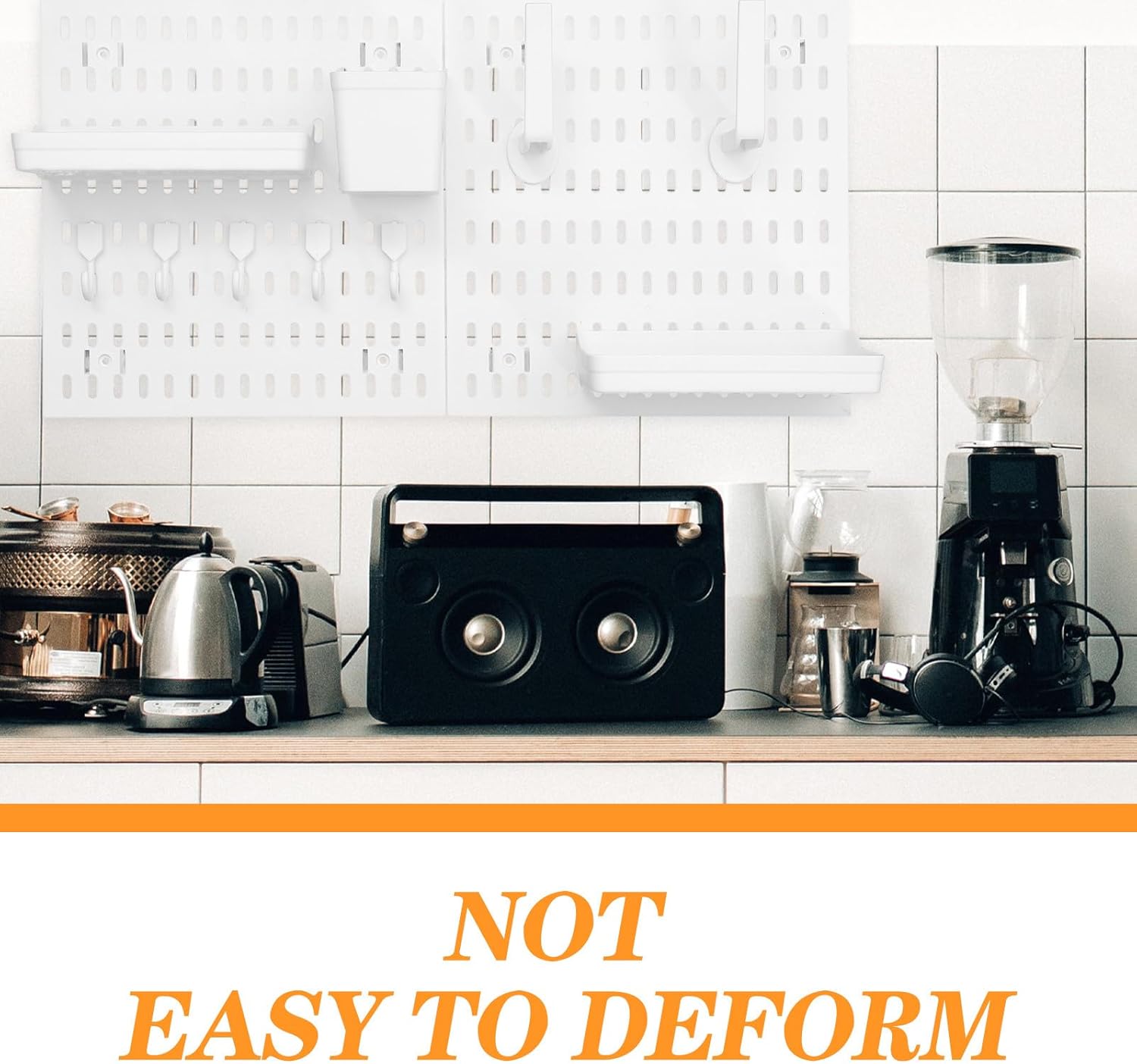 Wall Mounted Pegboard Organizer Rack with Hooks Plastic Pegboard for Kitchen and Bedroom Storage Heavy Duty for Home Craft Room and Utility Organization