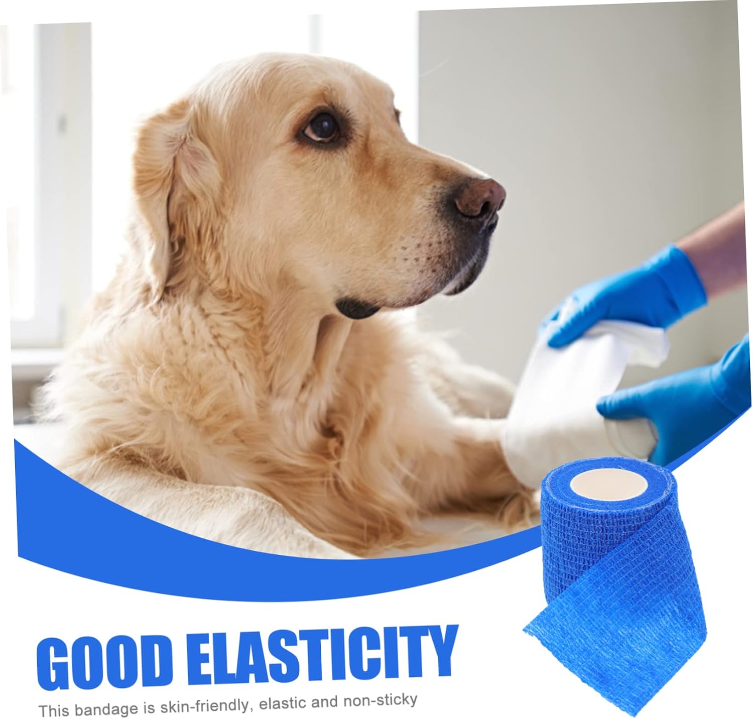 6pcs Professional Dog Bandages Compact Finger Elastic Wrap Self-Adhesive