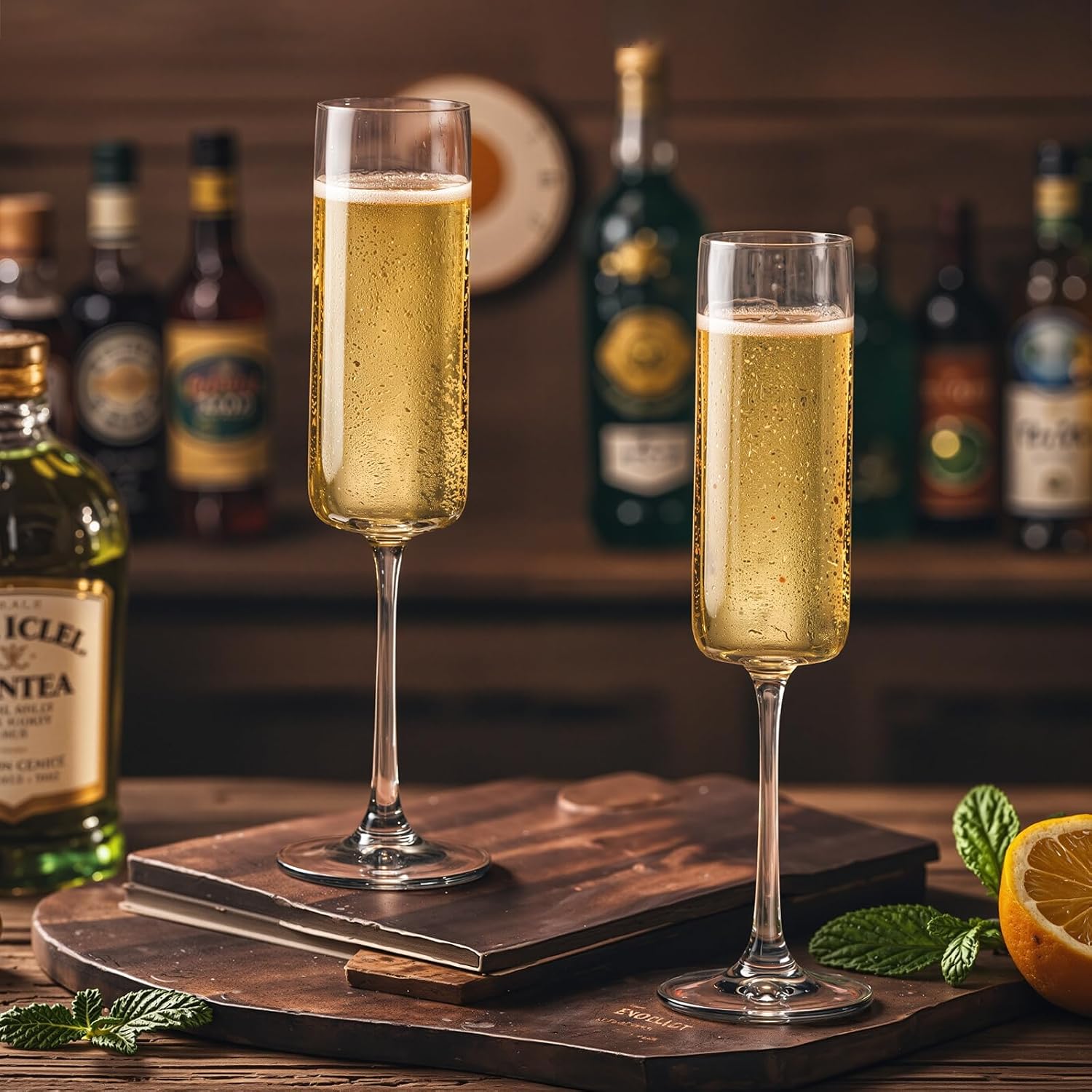 KAMMAK Champagne Flutes, 7.8oz Crystal Champagne Glasses Set of 2, Wine Glassware with Long Stem, Elegant Glasses Gift Ideal for Wedding, Party, Birthday, Anniversaries, Christmas - Image 4