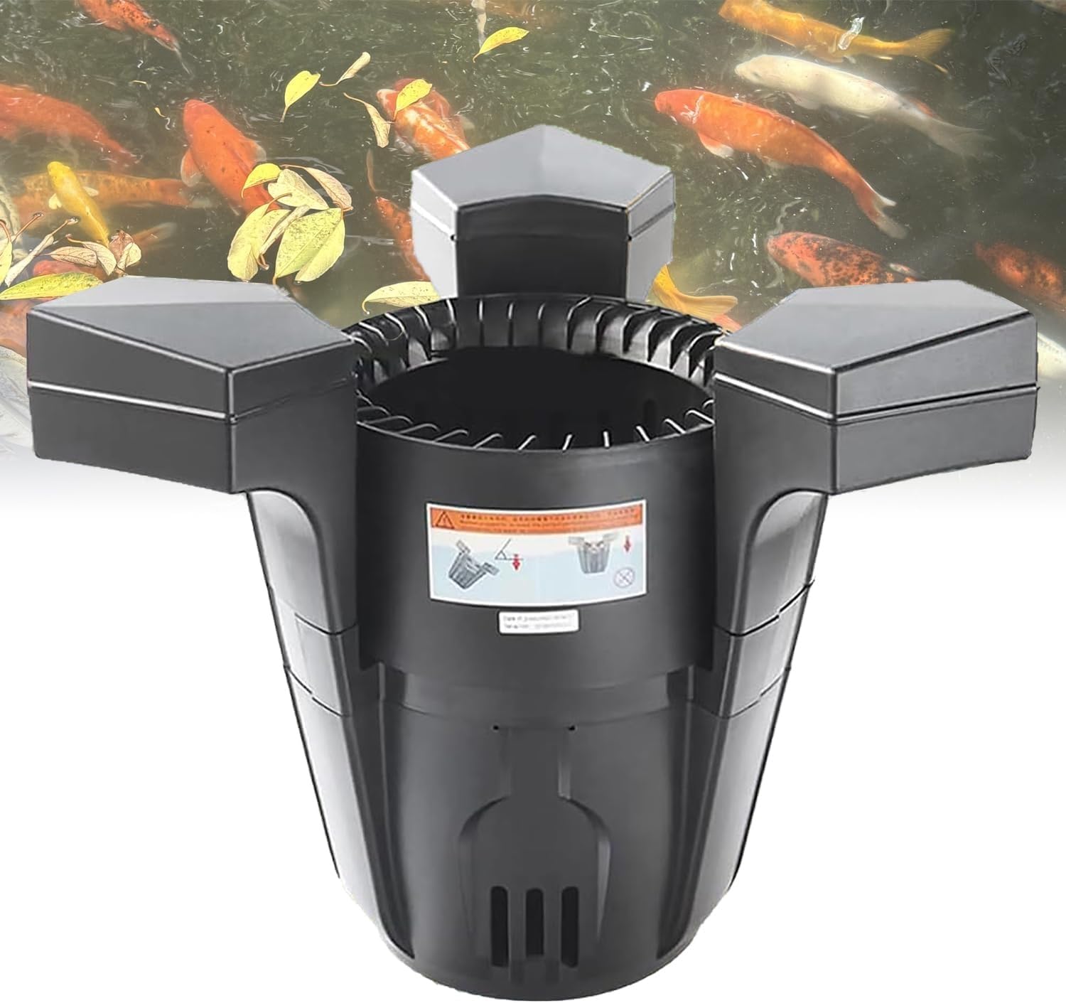Skimmer per Stagno Galleggiante con Pompa 75W/45W, Pulitore Automatico della Superficie dell'Acqua, Skimmer per Stagno Galleggiante ad Aspirazione, Cavo di Alimentazione da 10 Metri(75W)