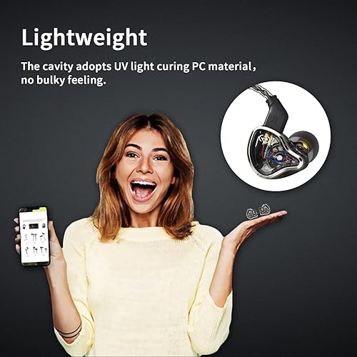 Miniatura 3 de CCZ Warrior - Auriculares de monitor intraurales, monitores de escenario con cable con controladores 3BA 1DD auriculares profesionales iem con