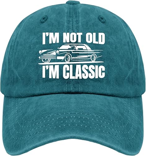 Sombrero de regalo de cumpleaños de jubilación, con texto en inglés "I'm not Old I'm Classic Dad", para hombre, sombrero de mezclilla vintage