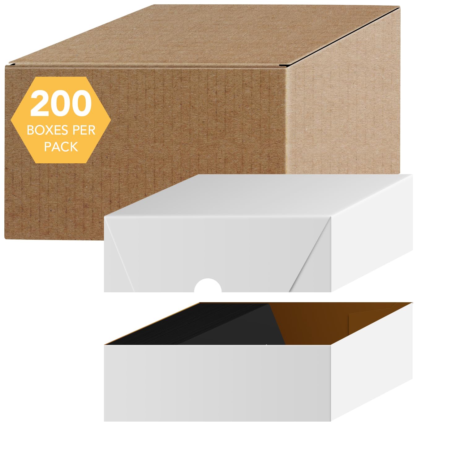 White Business Card Folding Box - Thick and Sturdy Cardboard Boxes for Storage Containers Packaging Holder and Organizer - 200 per Carton - 6 x 3 1/2