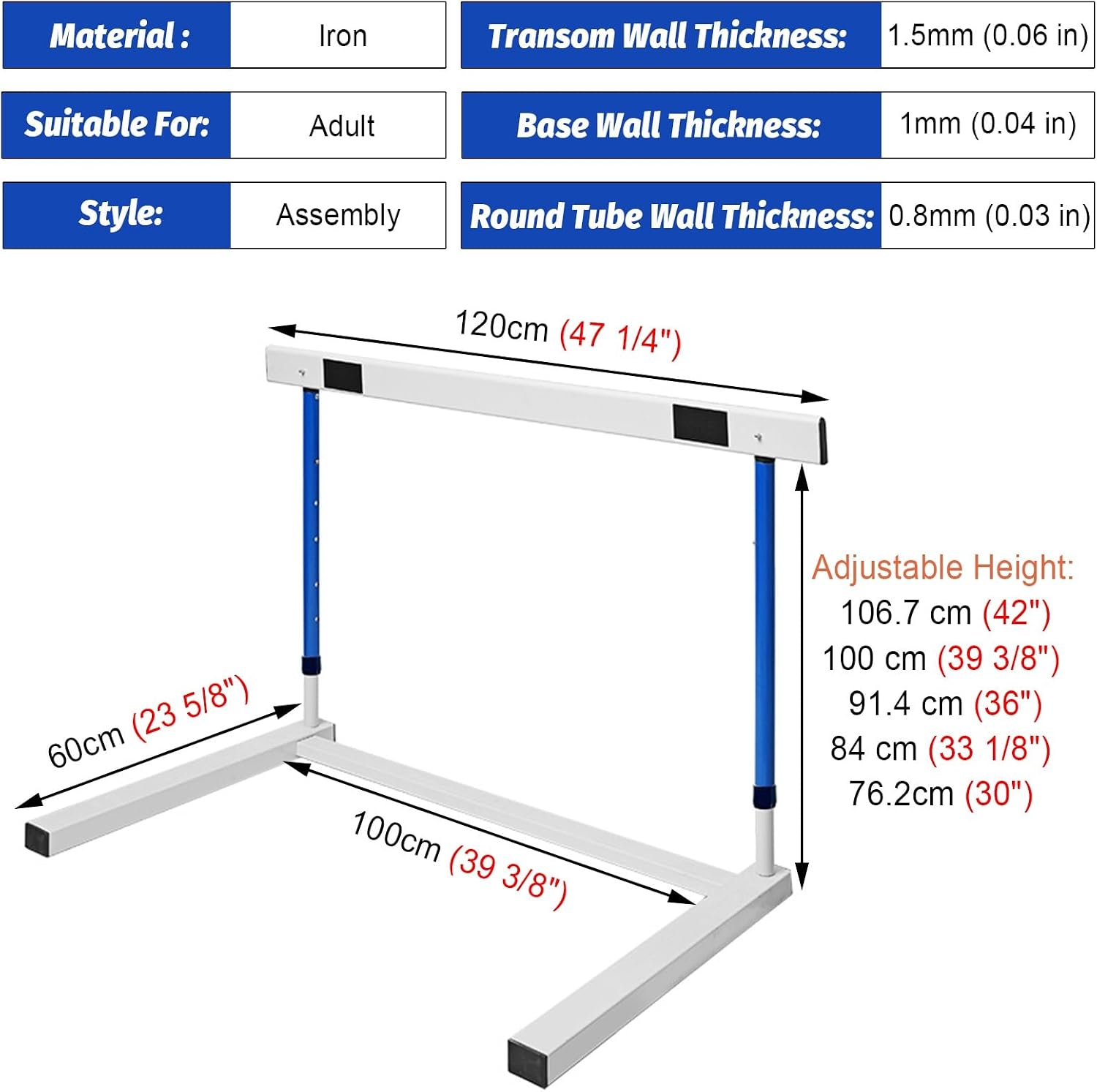 Adjustable Metal Hurdles - Detachable Speed Training Equipment for Agility Training for Kids and Adults