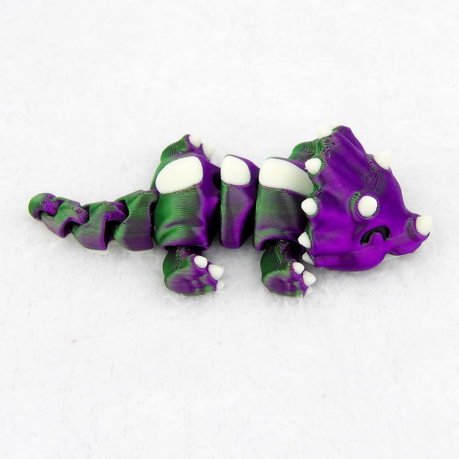 Tiny Triceratops Dinosaur Toy – 3D Printed Articulated Mini Dino Figure – Fidget Desk Toy or Gift for Kids and Collectors