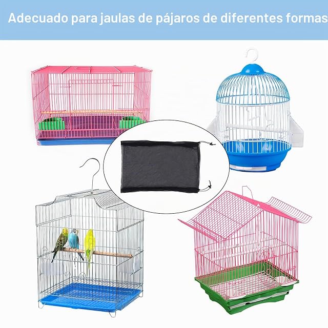 Foto 5 de 7 de TSHAOUN - Funda para Jaula de pájaros, Nailon con Malla de protección para Jaula de pájaros, Lavable, Fundas…