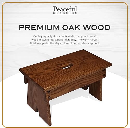 Miniatura 8 de Peaceful Classics Amish Taburete hecho a mano para niños, baño, dormitorio, sala de estar o cocina para adultos, taburete multiusos hecho de roble