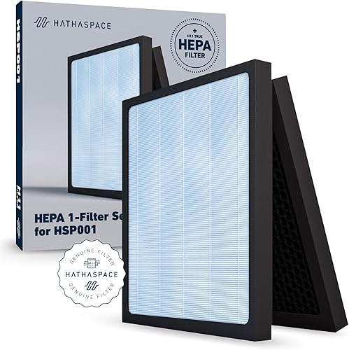 HATHASPACE Filtro de repuesto certificado para purificador de aire HEPA de doble filtración HSP003, 1 juego (H13 True HEPA)