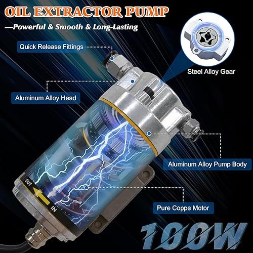 Miniatura 3 de Juego de bomba de transferencia de aceite portátil de 12V 100W, bomba de transferencia de fluidos de 1-4Lmin para aceite de motor, aceite de