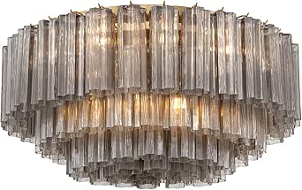 Crystorama Addis 16 Light Aged Brass Flush Mount