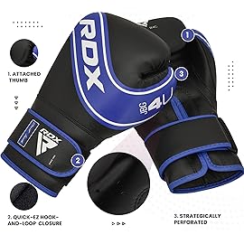 RDX Kids Boxing Gloves, 6oz 4oz Junior Training Mitts, Maya Hide Leather Ventilated Palm, Muay Thai Sparring MMA Kickboxing Fighting, Punch Bag Speed Ball Focus Pads Punching Workout