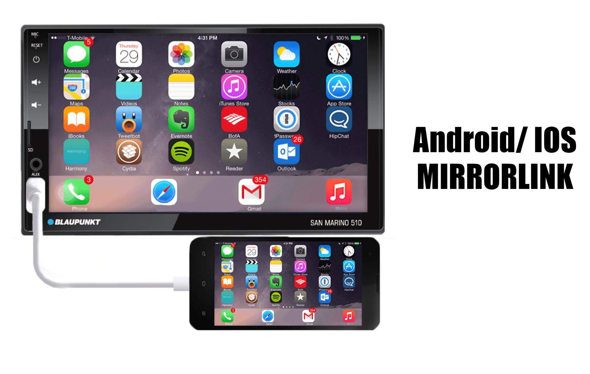 Blaupunkt San Marino 510 2din 7 Capacitive Touch Screen Panel Bluetooth Swc Phonelink Android And Ios Smartphones Fhd Playback Car Dash Cam Dvr Digital Video Recorder Stereo Receiver Head Unit Amazon Sg