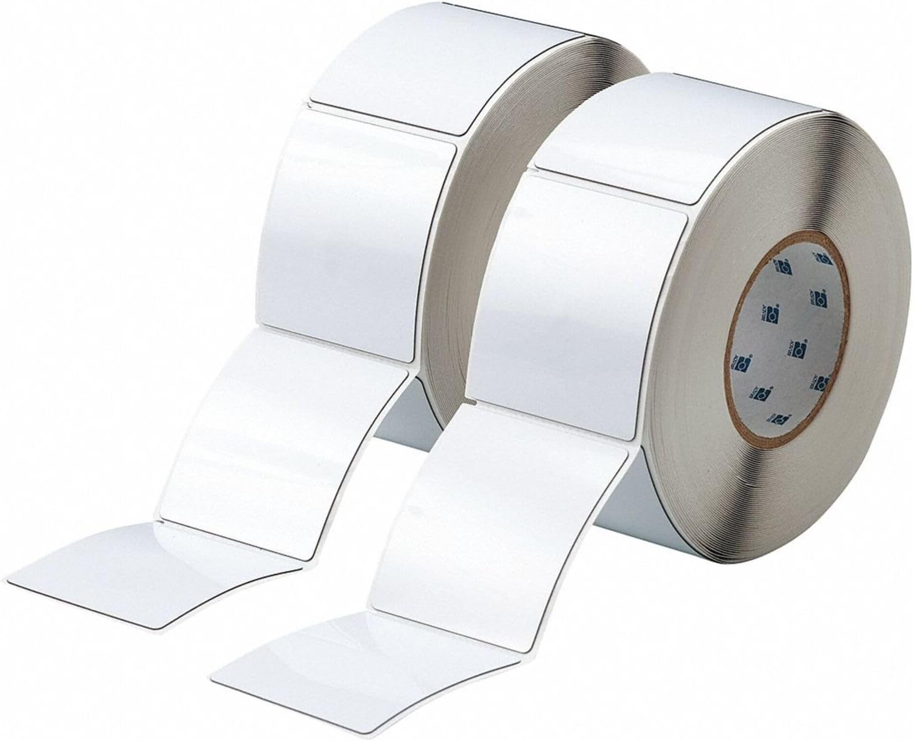 Brady THTEP-178-593-.5 3" Width x 3.5" Height, B-593 Adhesive-Taped Polyester, Gloss Finish White Thermal Transfer Printer Raised Panel Label (500 per Roll)