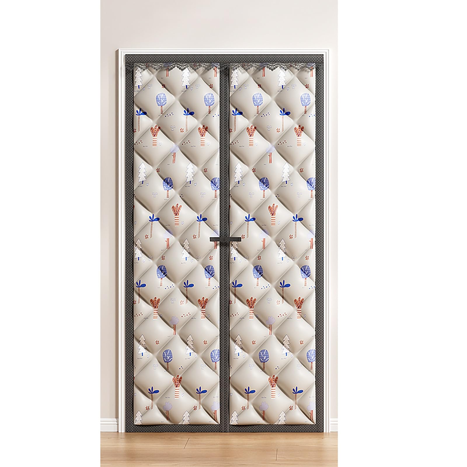 VFDVSWZSA door curtain, Sound Insulation and Thickening, Strong Viscosity, Suitable for Bathroom, Living Room, Bedroom(Gray,95 * 220cm/37.4 * 86.6in)