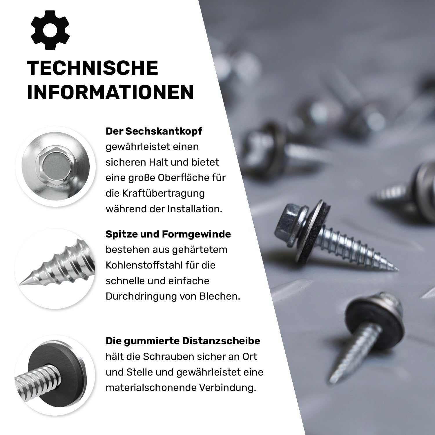 Dünnblechschrauben 6,0x25mm, 100 Stück, Bimetall, Blechschrauben, German Quality mit ETA Zulassung