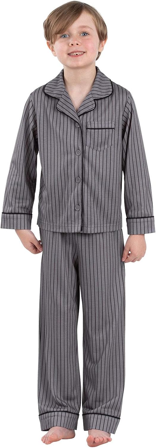 PajamaGram Pajamas for Kids - Kids Long Sleeve Button Down Pajamas with Pants - Image 2