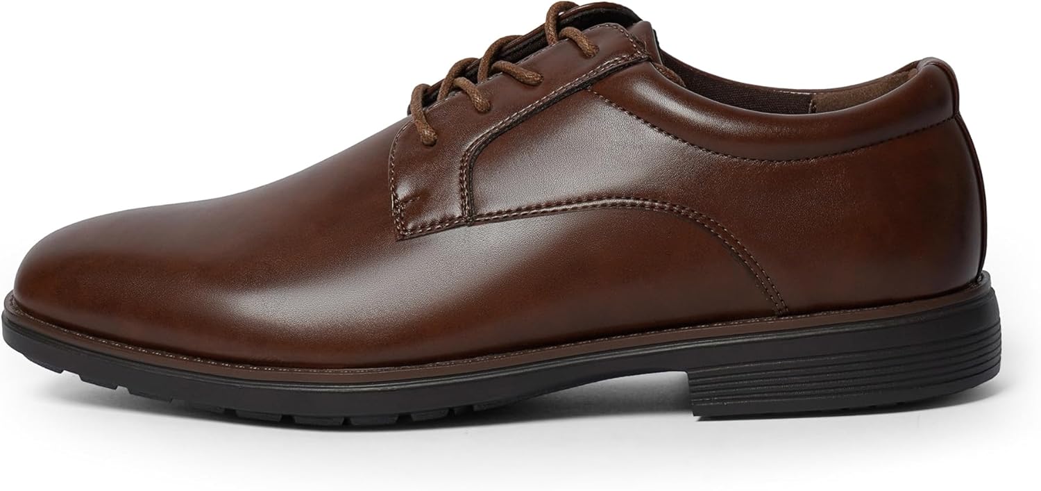 QIY Mens Dress Shoes Lace up Formal Oxford Shoes Square Toe Business Shoe for Men - Image 4