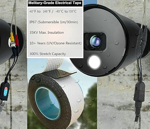 Miniatura 5 de Cinta autofusible de goma compuesta de butilo de silicona (1.5 pulgadas x 20 pies)  IP67 impermeable y aislamiento de 35 KV  Resistencia extrema al