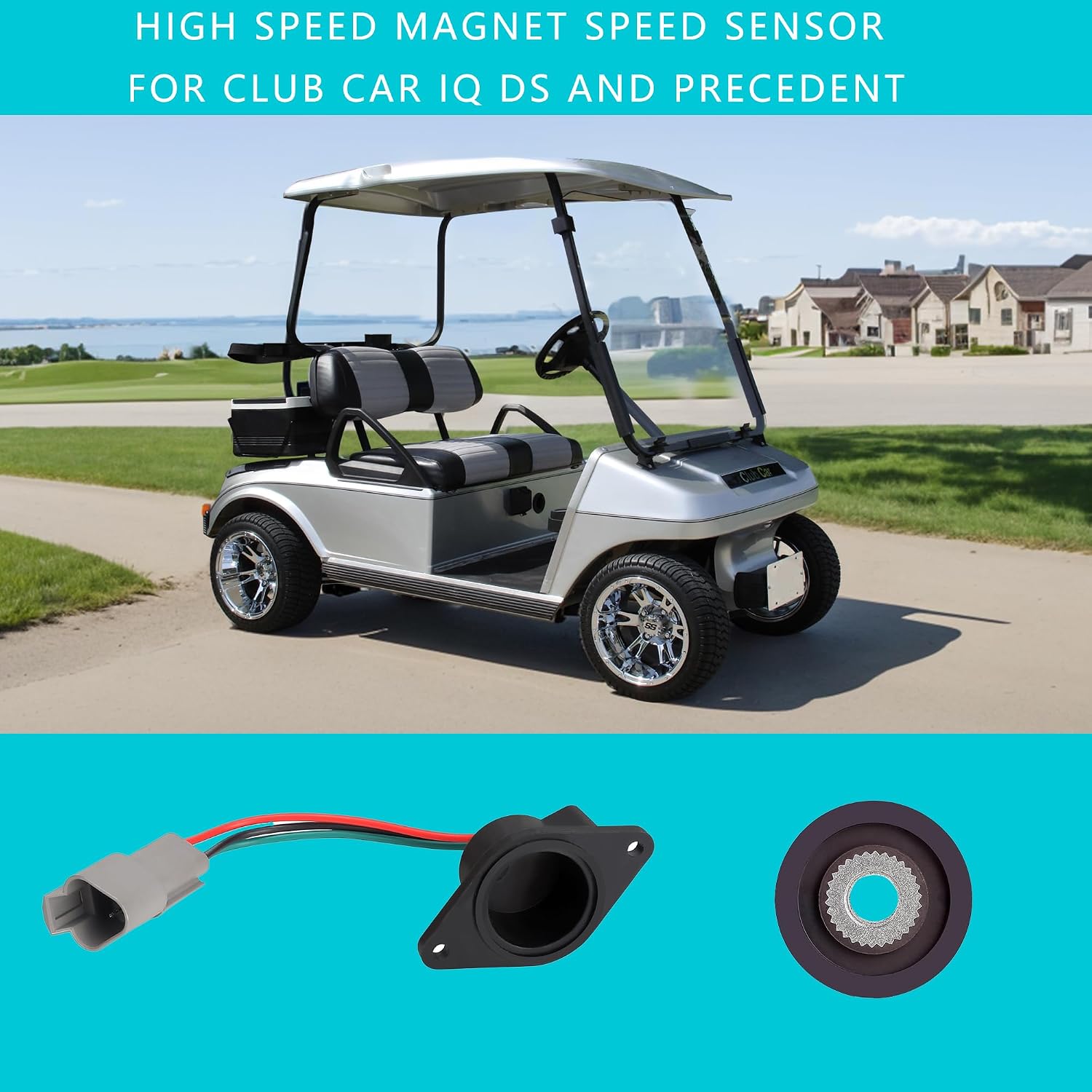 Upgraded High Speed Sensor for Club Car Precedent and IQ DS 2004-up 48V Electric ADC Motor Golf Cart with High Speed Magnet, OEM# 102265601 102704901