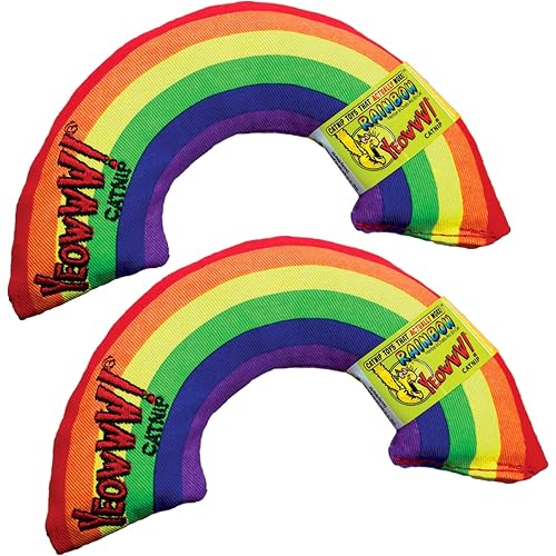 (2 Pack) Yeowww Catnip Toy, Rainbow 6"