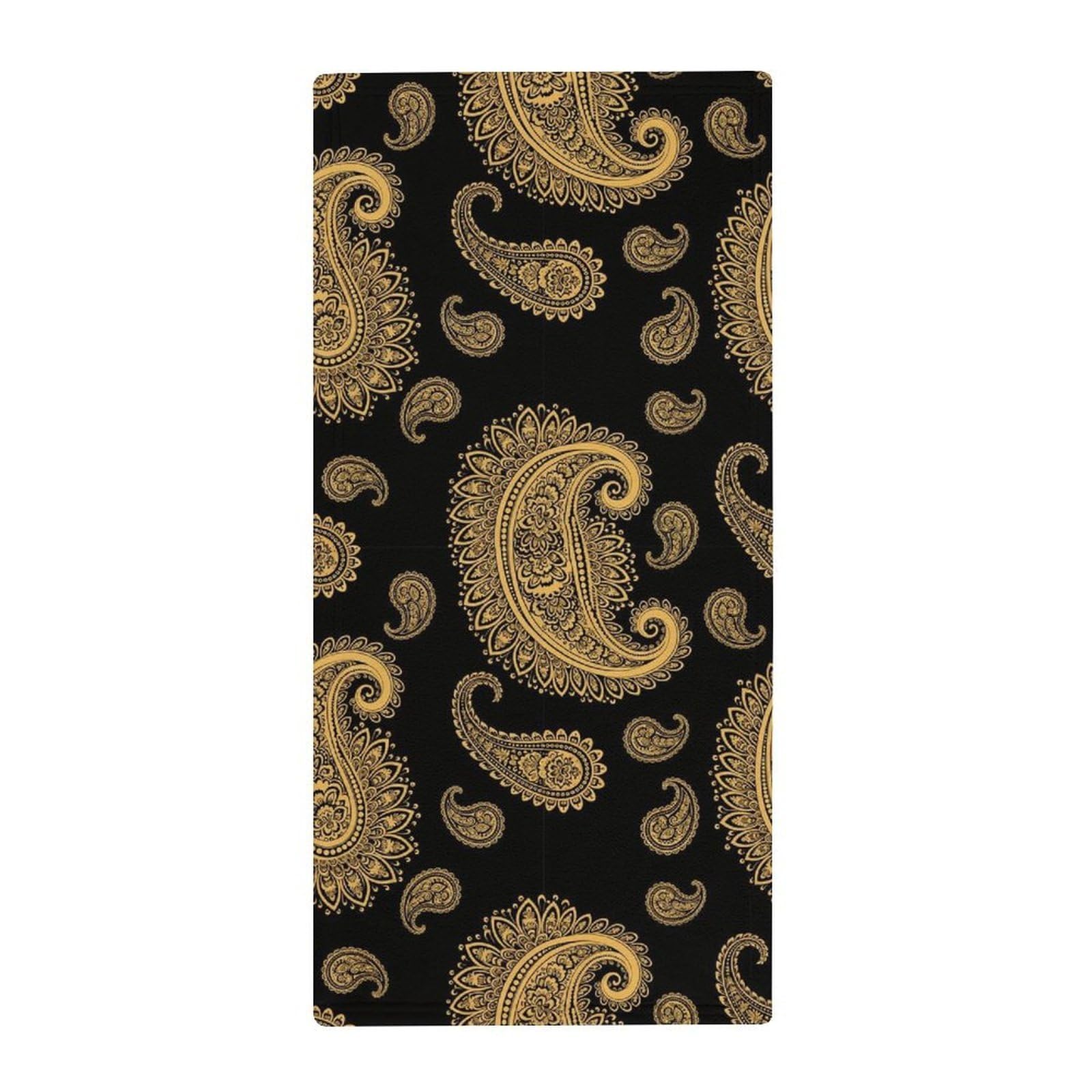 Anceky Multi-Purpose Fitness Towels, Paisley Gold Black Quick-Dry Absorbent Gym & Yoga Towels for Sports, Travel & Spa