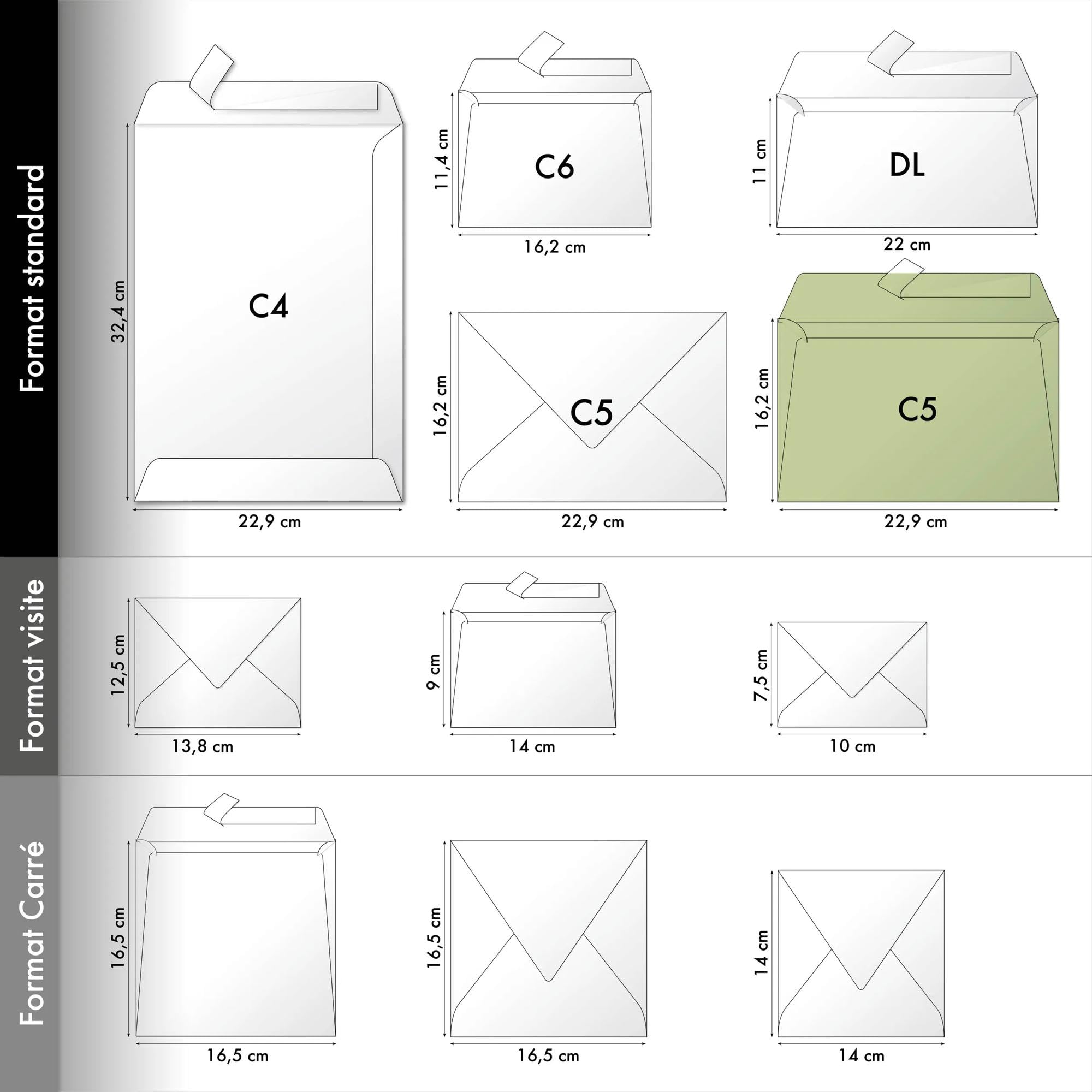 Image secondaire de Enveloppes Gommées Noires Clairefontaine - Carton de 200 - Format C5