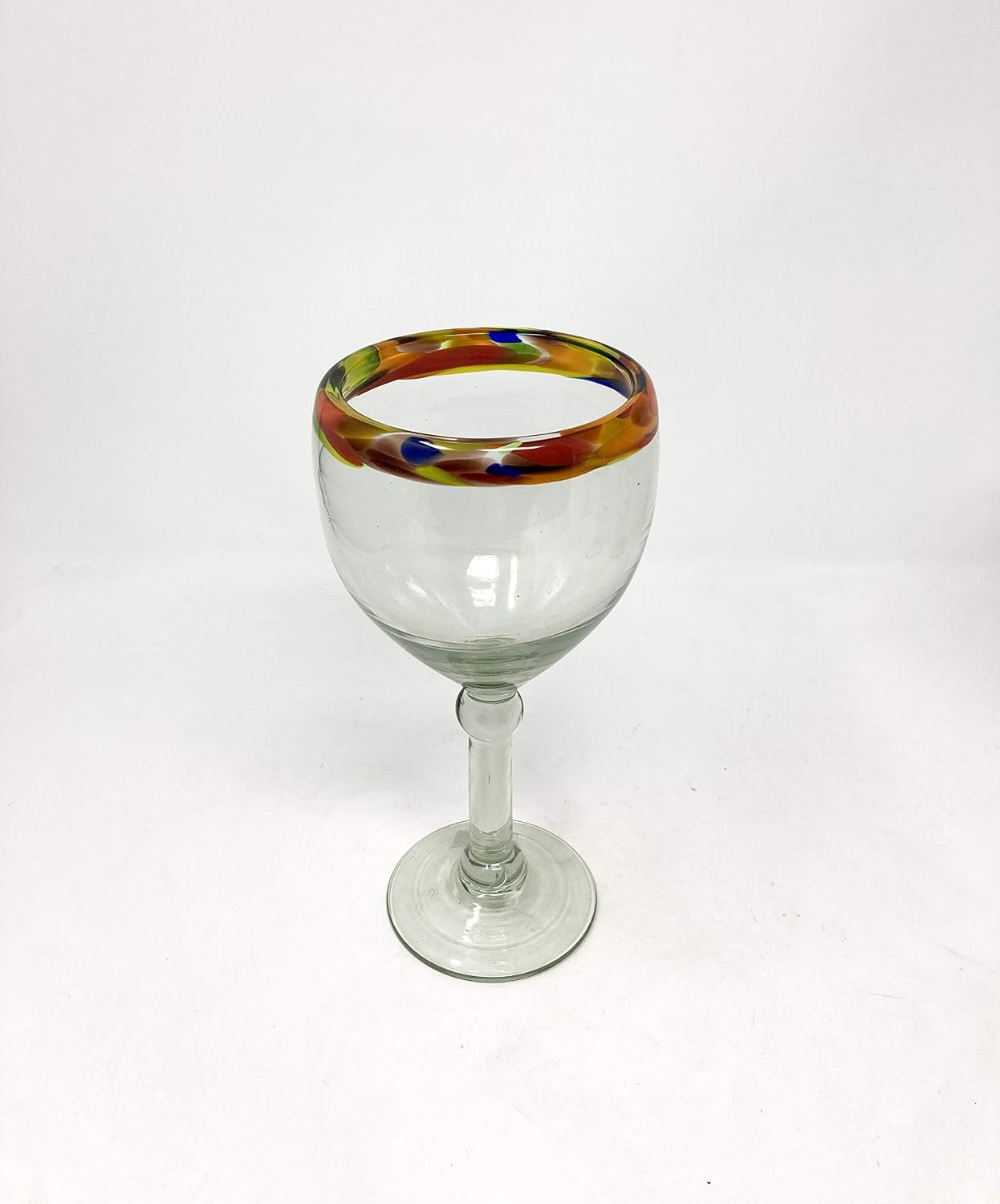 16 OZ Handblown Wine Glass - BDD - Set of 6 (Confetti Rim)