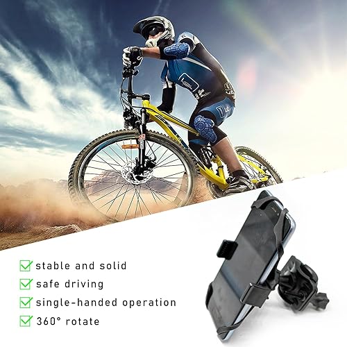 Miniatura 4 de Soporte de teléfono para bicicleta, soporte de motocicleta ajustable giratorio de 360, soporte universal antivibraciones para teléfono celular,